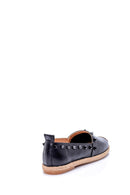 Women's Stone Detailed Leather Espadrille | Derimod