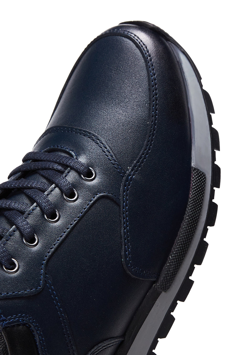 Erkek Deri Lacivert Sneaker