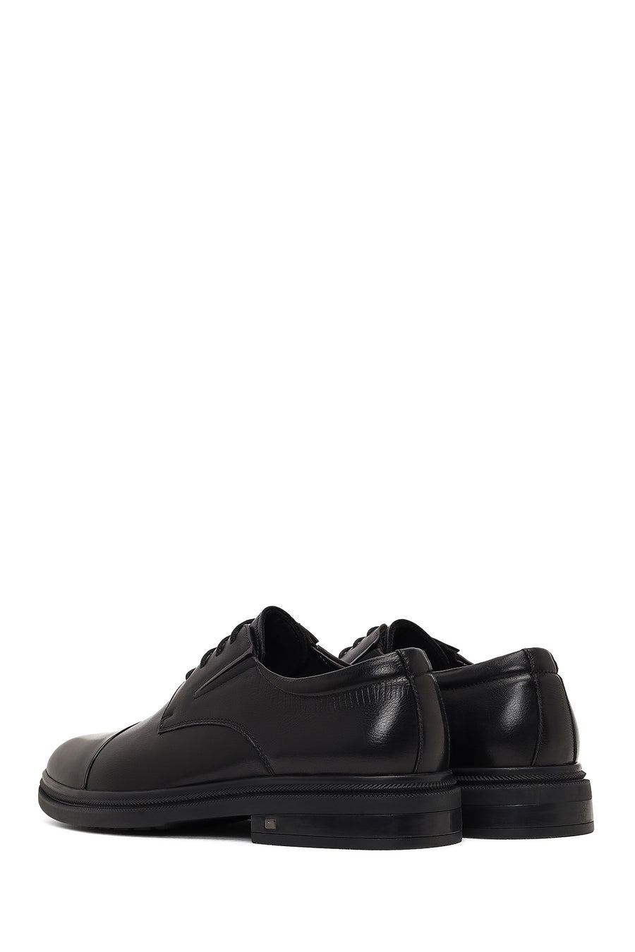 Men's Black Lace-Up Leather Classic Shoe