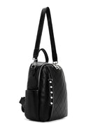 Women's Black Strap Quilted Backpack | Derimod