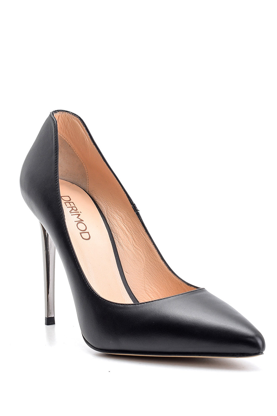 Women's Heel Detailed Leather Stiletto