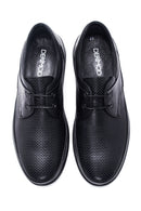 Men's Black Leather Perforated Casual Shoes | Derimod