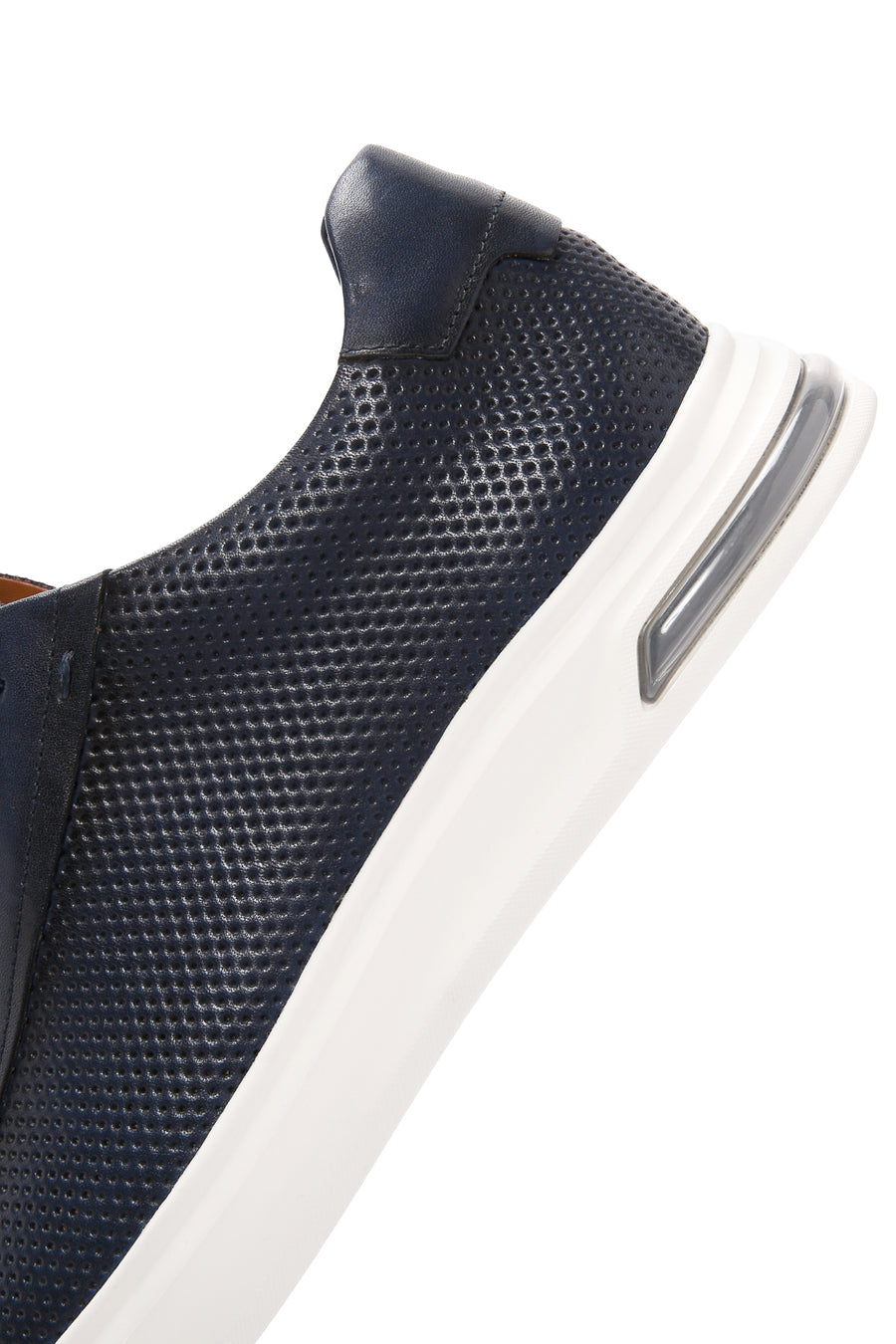 Men's Navy Blue Lace-Up Leather Sneaker