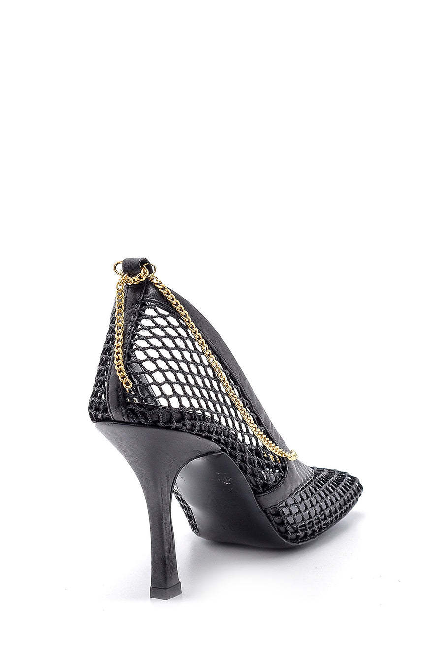 Women's Chain Detailed Square Toe Heeled Shoes
