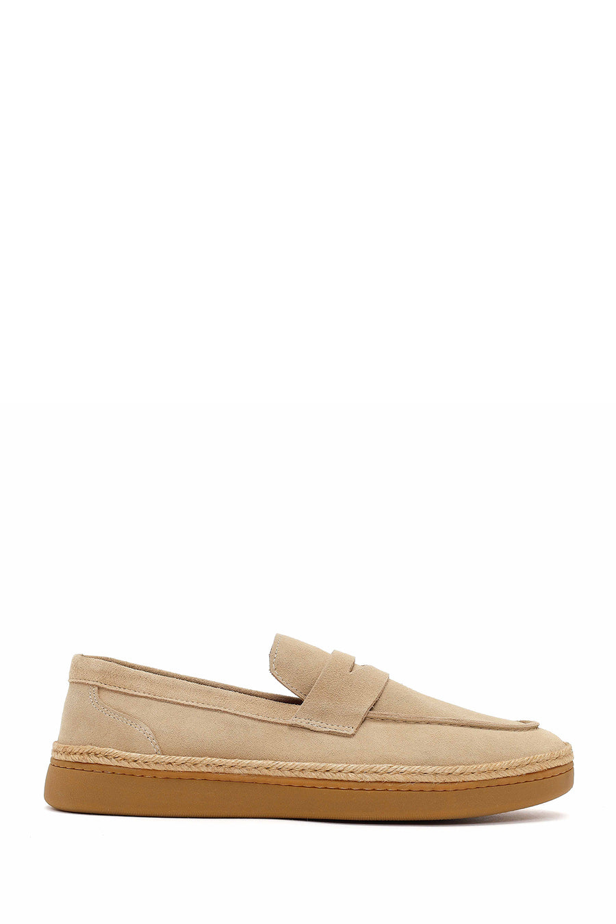 Erkek Bej Süet Deri Loafer 26SFD631810 | Derimod