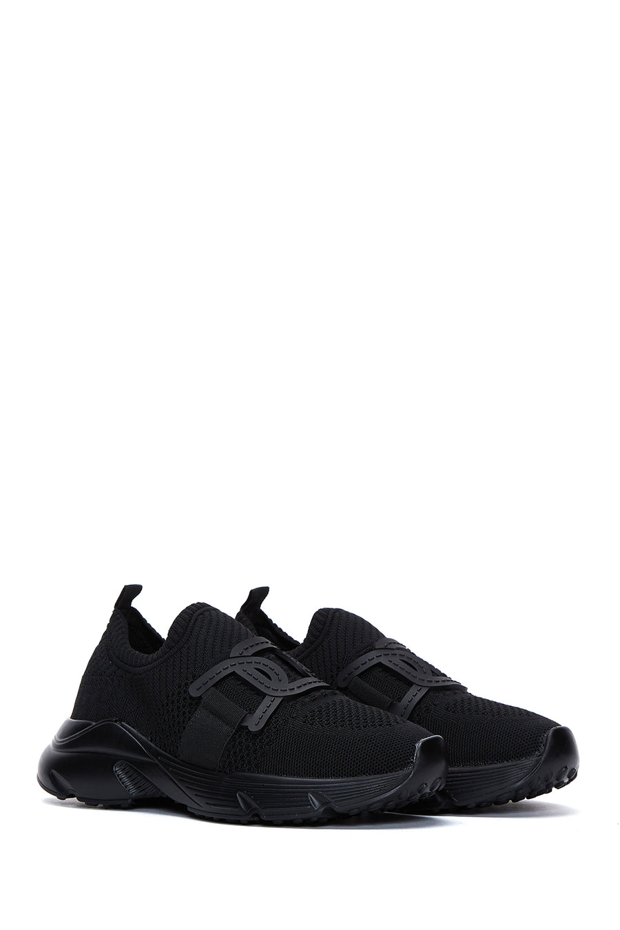 Women's Black Fabric Sneaker