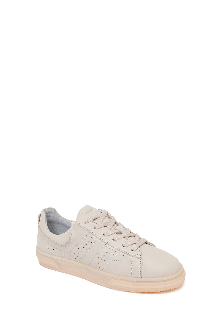 Kadın Krem Bağcıklı Deri Sneaker
