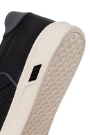 Erkek Siyah Bağcıklı Deri Sneaker | Derimod