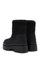 Women's Black Thick Soled Fabric Boots | Derimod