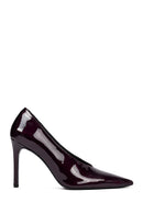 Women's Burgundy Thin Heeled Patent Leather Stiletto | Derimod