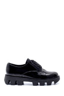 Women's Leather Patent Leather Thick Soled Oxford Shoes | Derimod