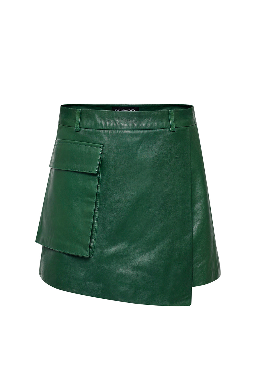 Zen Women Green Leather Shorts Skirt 24SGD5203VE | Derimod