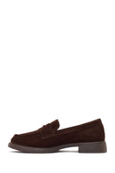 Women's Brown Suede Leather Loafer | Derimod