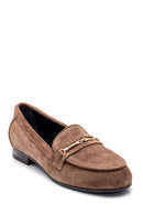 Women's Leather Buckle Suede Loafer | Derimod