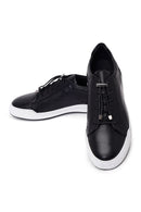 Male Black Lace-Up Leather Sneaker | Derimod