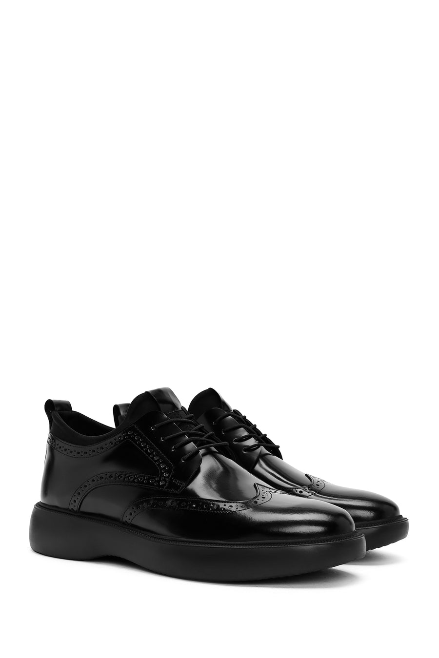 Men's Black Lace Up Leather Casual Shoes