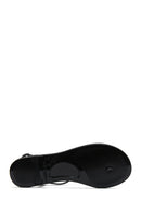 Women's Black Stone Flip Flops Sandals | Derimod