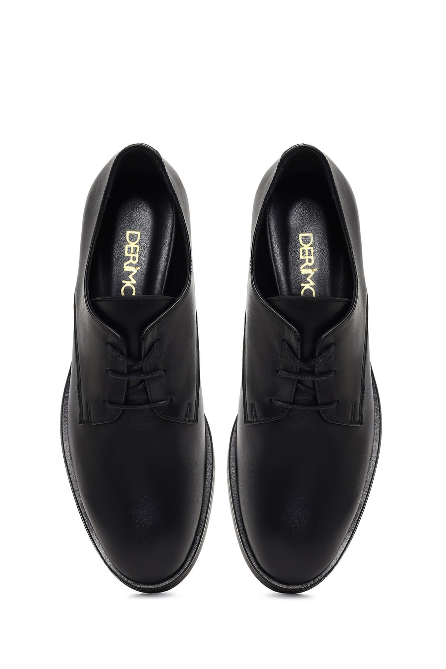 Women's Black Lace-up Leather Masculine Shoe