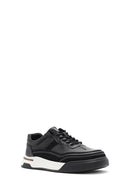 Male Black Lace-Up Leather Sneaker | Derimod