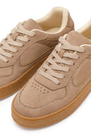 Kadın Bej Bağcıklı Süet Sneaker | Derimod