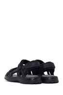 Men's Black Double Strap Leather Sandals | Derimod