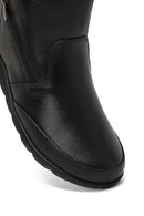 Woman Black Zip Closure Leather Comfort Boots | Derimod