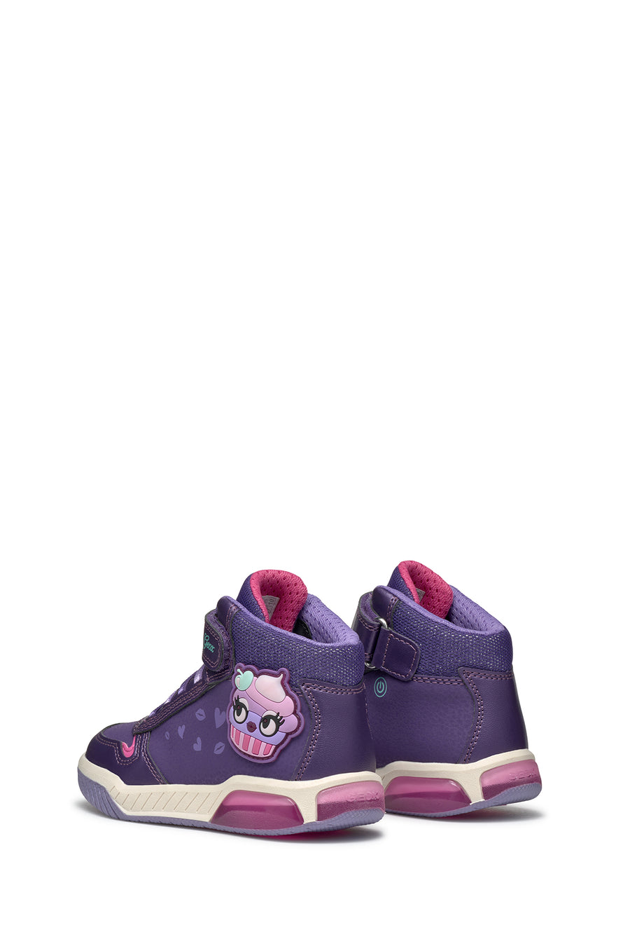 Geox Girls Purple Girl Lace-Up Ankle Sneakers