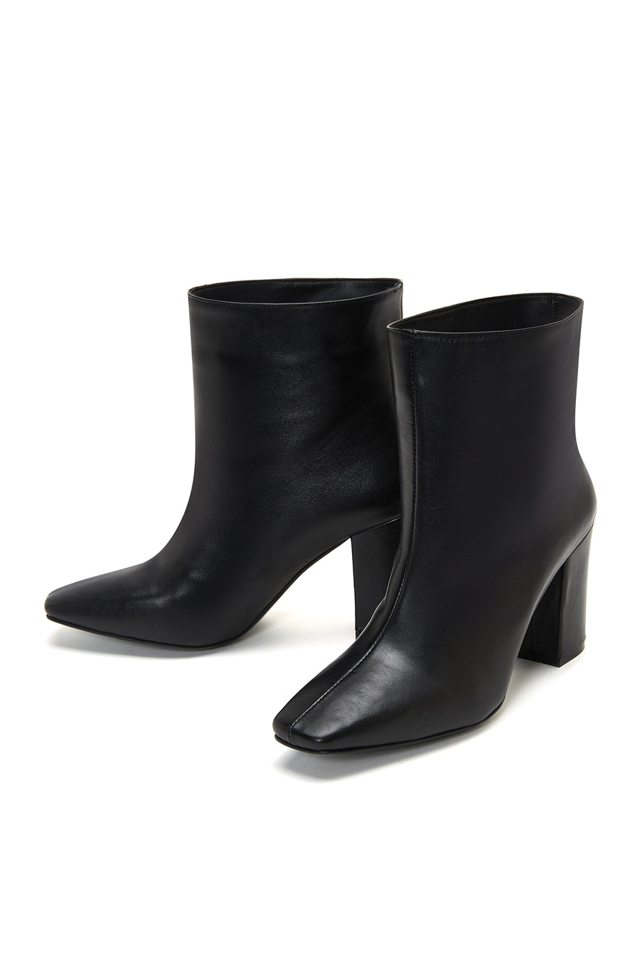 Women's Black Leather Heeled Classic Boots