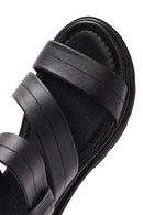Women's Black Leather Ankle Buckle Sandals | Derimod