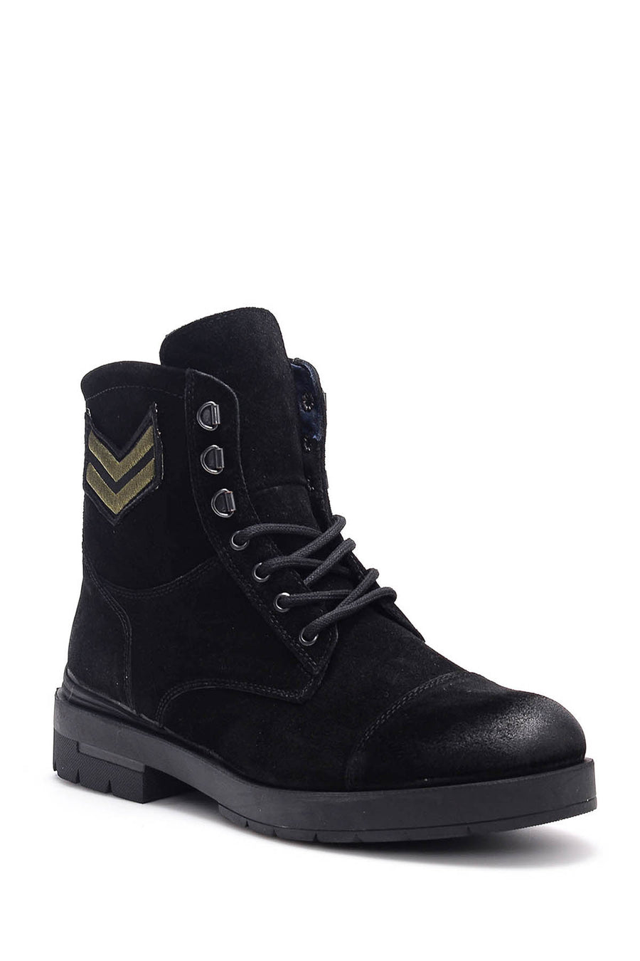 Men's Embroidered Suede Boots