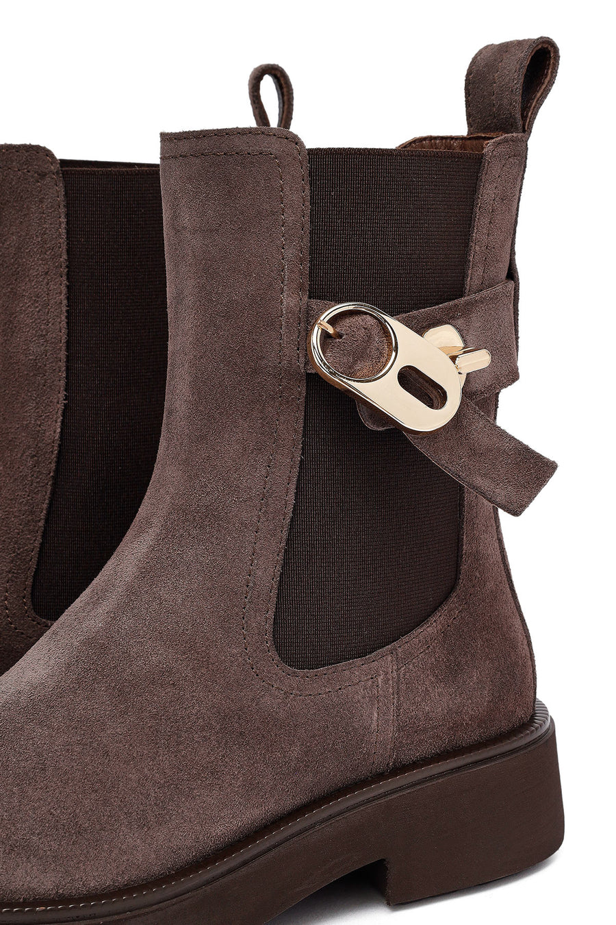 Woman Mink Thick-Soled Suede Leather Chelsea Boots