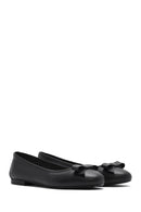 Women's Black Leather Ballerinas | Derimod