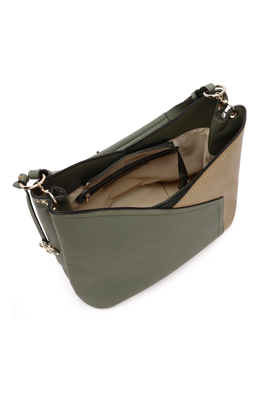 Women's Green Short and Long Strap Shoulder Bag