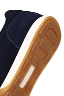 Erkek Lacivert Bağcıklı Süet Deri Sneaker | Derimod