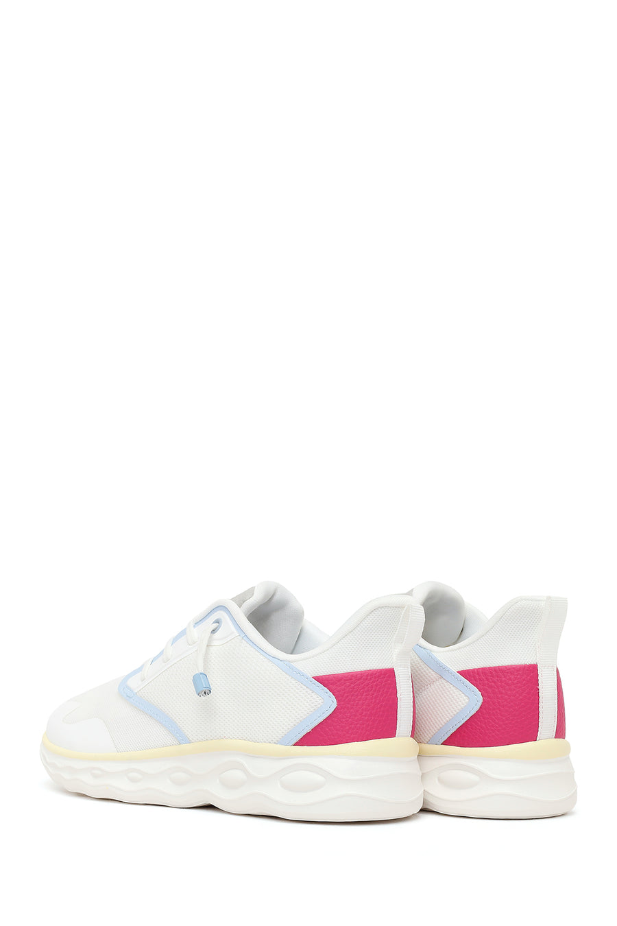 Derimod Zero Kadın Beyaz Bağcıklı Kalın Tabanlı Kumaş Sneaker