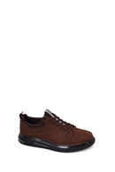 Erkek Kahverengi Bağcıklı Nubuk Deri Sneaker | Derimod