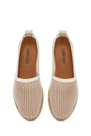 Women's Cream Leather Espadrilles | Derimod