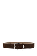 Male Brown Suede Belt | Derimod
