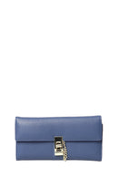 Women's Navy Blue Faux Leather Wallet | Derimod