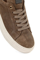 Woman Beige Lace-Up Suede Leather Sneaker | Derimod