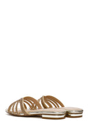 Women's Gold Stone Slippers | Derimod
