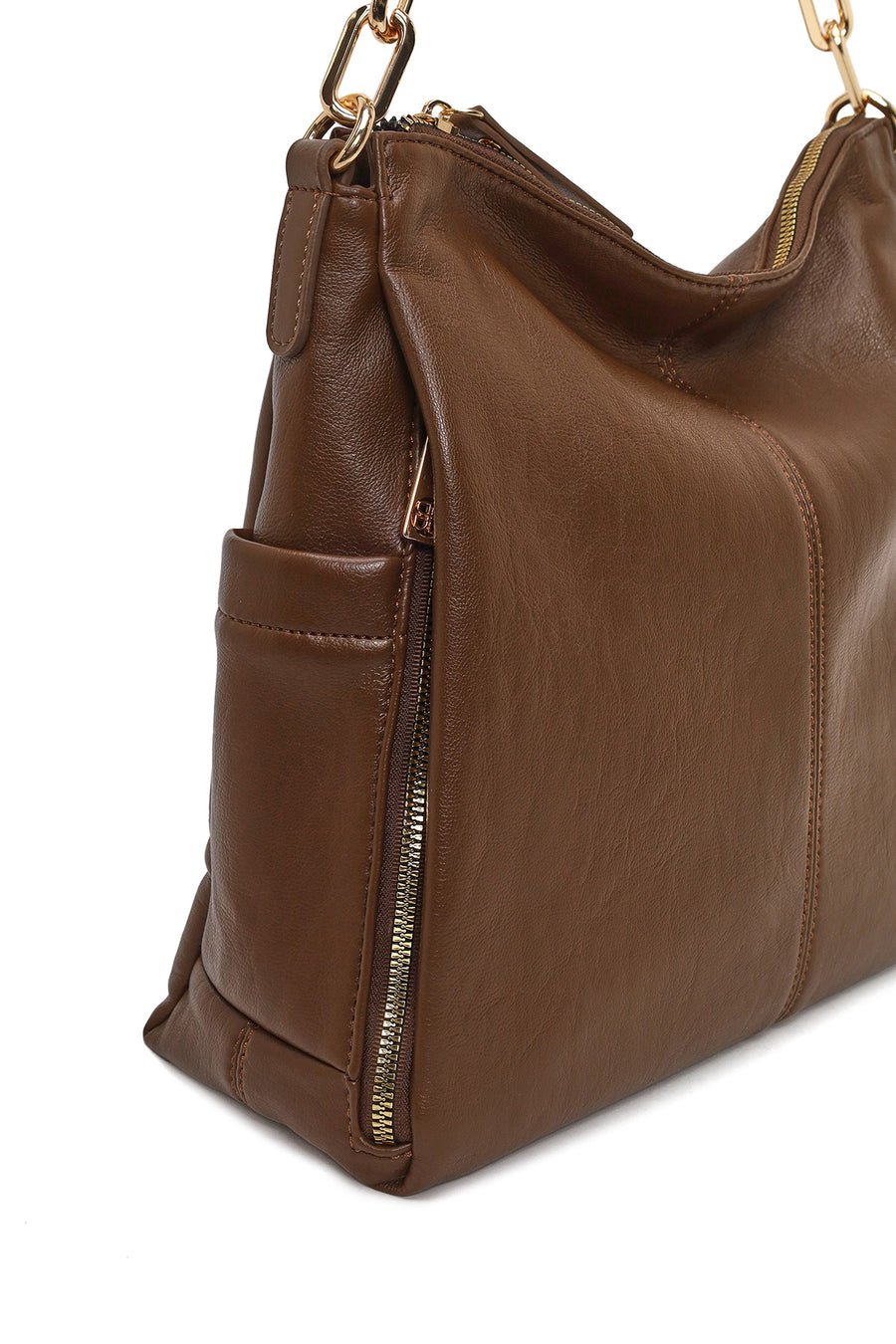 Woman Brown Long-Strap Shoulder Bag