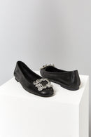 Stoned Women's Leather Ballerinas | Derimod