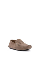 Men's Beige Suede Leather Loafer | Derimod
