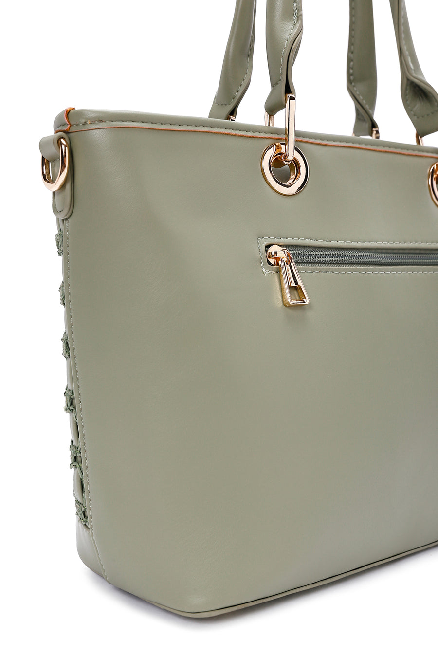 Women's Green Long Strap Knitted Shoulder Bag