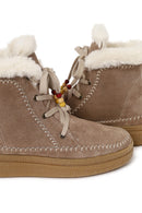 Woman Mink Lace-Up Thick-Soled Suede Teddy Boots | Derimod