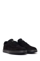 Erkek Siyah Bağcıklı Nubuk Deri Casual Sneaker | Derimod