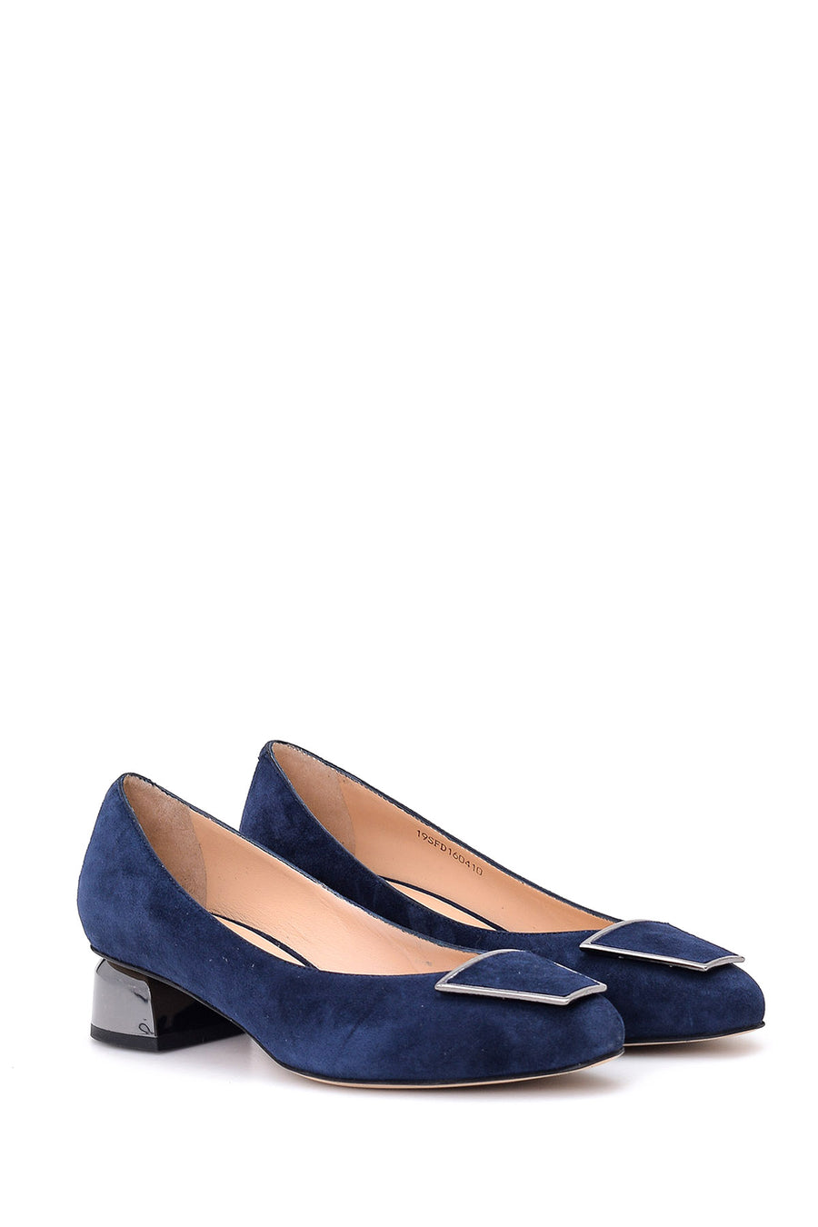 Women's Suede Metal Heel Detailed Shoes