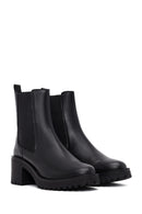 Woman Black Chunky-Heeled Chelsea Boots | Derimod