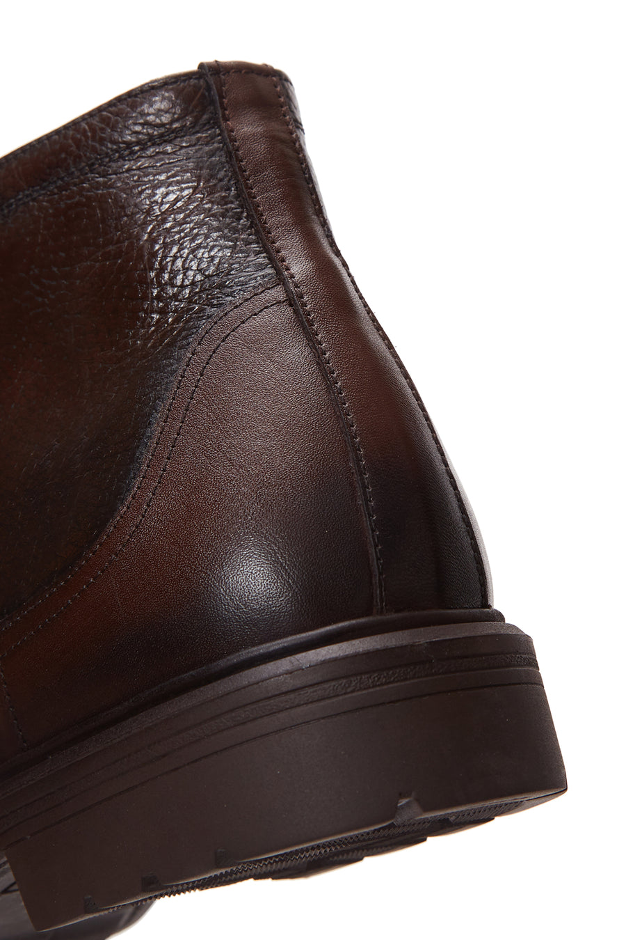 Men's Brown Zippered Leather Casual Boots